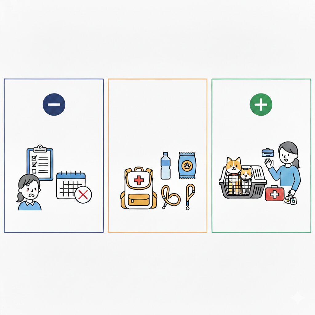 【ペット防災】災害時に備える！ペット用の避難グッズと準備リスト